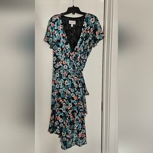 Joseph Ribkoff Black Floral Wrap Dress